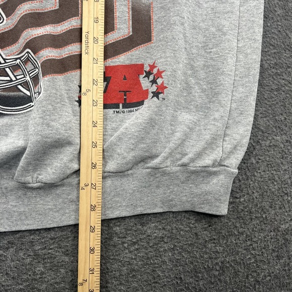 Vintage Cleveland Browns Sweatshirt Mens XL 90s Embroidered NFL MUSA Color Block - Picture 10 of 11